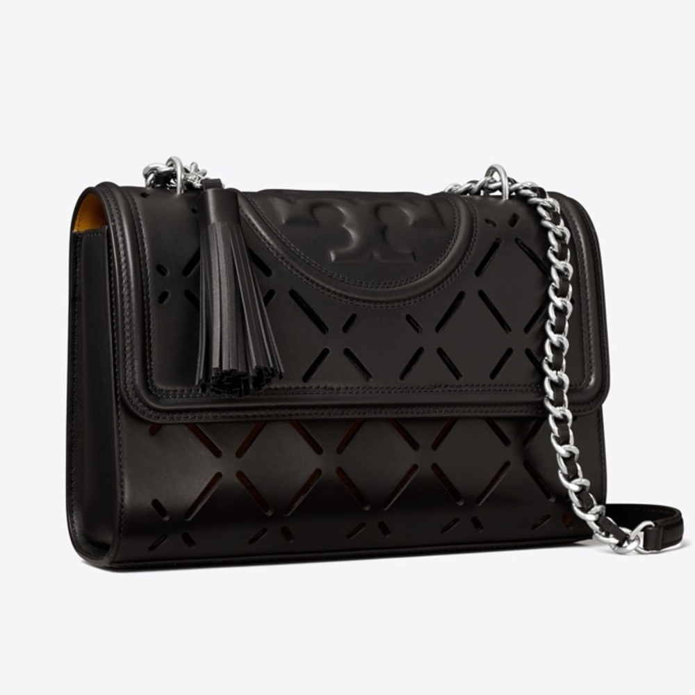 SOLD TORY BURCH FLEMING DIAMOND CUT-OUT PERFORATED CONVERTIBLE SHOULDER BAG - Picture 3 of 7